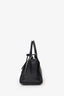 Saint Laurent Black Embossed Trim Leather Downtown Baby Cabas Bag with Strap