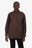 Nili Lotan Brown Cotton Button Down Shirt Size L
