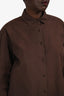 Nili Lotan Brown Cotton Button Down Shirt Size L