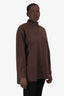 Nili Lotan Brown Cotton Button Down Shirt Size L