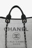 Pre-Loved Chanel™ Grey/Black Tweed/Leather 31 Rue Cambon Medium Deauville Tote Bag