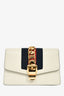 Gucci Cream Leather Web Mini Sylvie Chain Bag