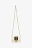 Gucci Cream Leather Web Mini Sylvie Chain Bag