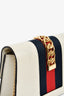 Gucci Cream Leather Web Mini Sylvie Chain Bag