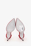 Rene Caovilla Red Satin/Faux Pearl Heels Size 37