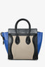 Celine Black/Blue/Taupe Leather Micro Luggage Bag