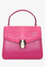 Bvlgari Pink Stingray/Leather Serpenti Forever Top Handle Bag with Strap