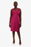 St. John Magenta Glitter Sequined Sleeveless Dress Size 14