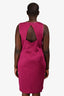 St. John Magenta Glitter Sequined Sleeveless Dress Size 14