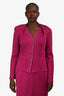 St. John Magenta Glitter Sequined Jacket Size 10