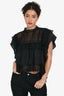 Isabel Marant Etoile Black Cotton Frilly Top Size 40