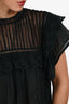 Isabel Marant Etoile Black Cotton Frilly Top Size 40