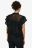 Isabel Marant Etoile Black Cotton Frilly Top Size 40