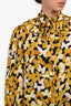 Saint Laurent Black/Yellow Silk Butterfly Button Down Blouse Size 40