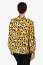 Saint Laurent Black/Yellow Silk Butterfly Button Down Blouse Size 40
