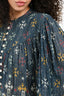 Isabel Marant Etoile Teal Cotton 'Salika' Button Detail Blouse Size 34