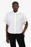 Rag & Bone White Cotton Short Sleeve Button Down Top Size L