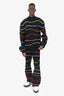 Marni Black/Multicolour Striped Zip-up Sweater With Wide Leg Pants Set Size 54 Mens