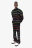 Marni Black/Multicolour Striped Zip-up Sweater With Wide Leg Pants Set Size 54 Mens