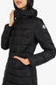 Moncler Black Flammette Hooded Long Down Coat Size 1