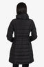 Moncler Black Flammette Hooded Long Down Coat Size 1