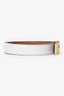 Hermés Gold/Blanc Epsom/Swift Reservable Gamma Belt 24MM