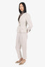 Brunello Cucinelli Beige Glitter Linen Single Breasted Suit Set Size 38/32