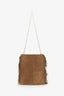 Maje Brown Suede Fringed Shoulder Bag