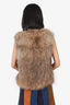 Meteo Yves Salomon Brown Raccoon Fur Vest Size 38