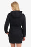 Versace Black Embroidered Red Logo Belted Hooded Mini Dress Size 38
