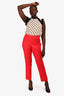 Akris Red Cotton Pants Size 16