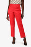Akris Red Cotton Pants Size 16