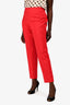 Akris Red Cotton Pants Size 16