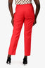 Akris Red Cotton Pants Size 16