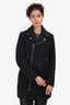 Maje Black Wool Blend Coat Size 36