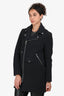 Maje Black Wool Blend Coat Size 36