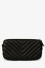 Pre-Loved Chanel™ 2017/18 Black Caviar Chevron Double Zip Wallet On Chain