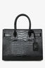 Saint Laurent 2015 Black Croc Embossed Leather Baby Sac De Jour Tote with Strap