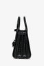 Saint Laurent 2015 Black Croc Embossed Leather Baby Sac De Jour Tote with Strap