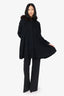 George Simonton Black Wool/Cashmere Coat With Fox Fur Collar Size 4