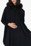 George Simonton Black Wool/Cashmere Coat With Fox Fur Collar Size 4