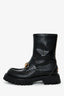 Gucci Black Leather Horsebit Boots Size 38