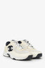 Pre-Loved Chanel™ Beige/Black Leather/Suede CC Chunky Sneaker Size 38