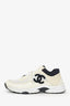 Pre-Loved Chanel™ Beige/Black Leather/Suede CC Chunky Sneaker Size 38