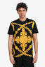 Versace Black Cotton Gold Baroque T-Shirt Size M Mens