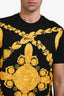 Versace Black Cotton Gold Baroque T-Shirt Size M Mens