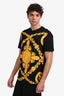Versace Black Cotton Gold Baroque T-Shirt Size M Mens