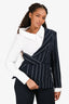 Monse 2020 Runway Blue/White Pinstripe Asymmetrical Shirt/Blazer Size M