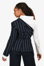 Monse 2020 Runway Blue/White Pinstripe Asymmetrical Shirt/Blazer Size M