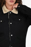 Sandro Black Denim/Faux Shearling Jacket Size S